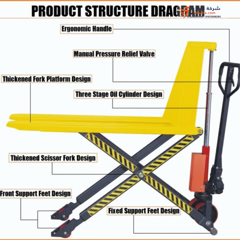 Caesar Lift Hand Pallet Scissors 1.5 Ton 85cm Height CLARKTEC CBY-HL